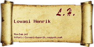 Lovasi Henrik névjegykártya